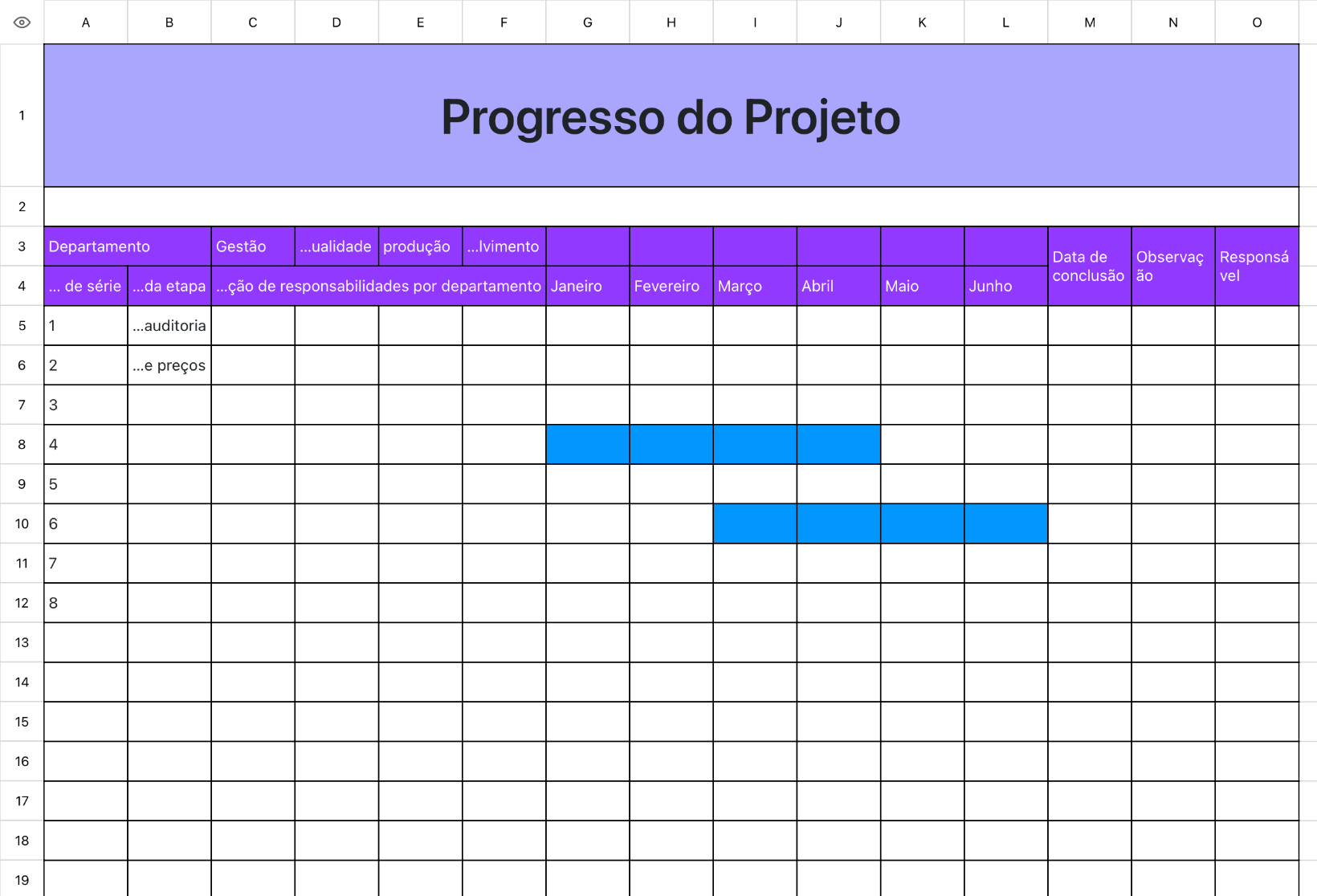 Progresso do Projeto